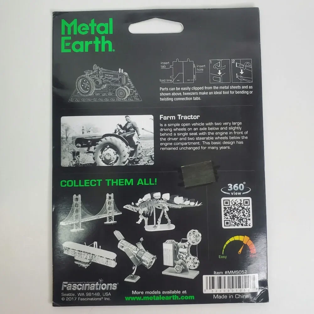 Metal earth model 3d cut steel model the farm tractor gift